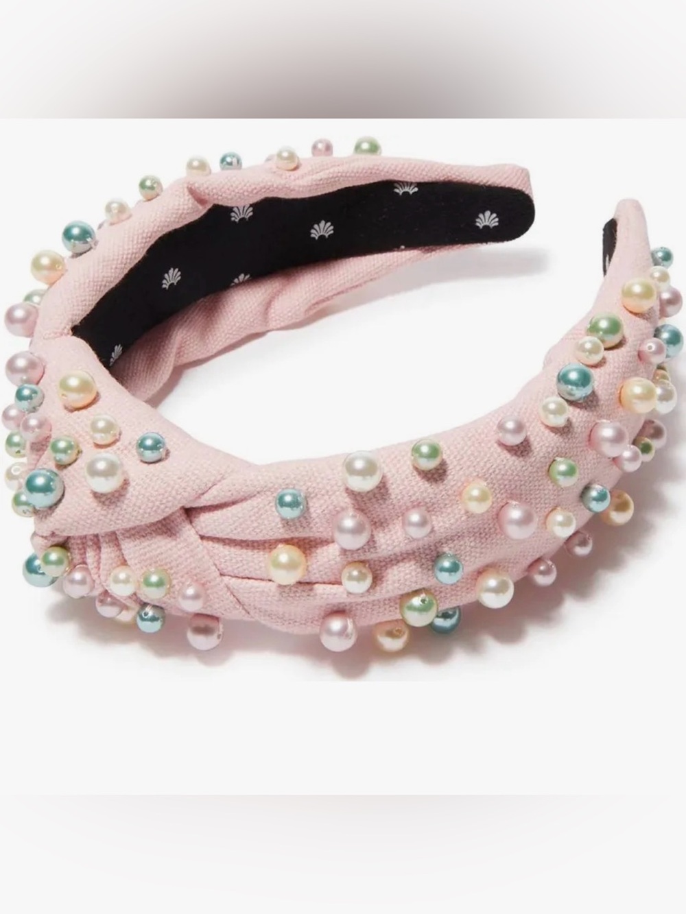 NWOT Atlantic Pacific Multi Pearl Knotted Headband. Pale pink.